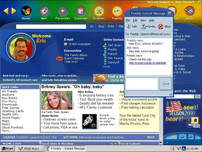 MSN Mars - Welcome Screen