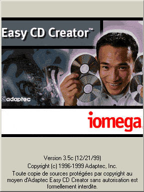 Adaptec Easy CD Creator for Iomega (Splash screen)