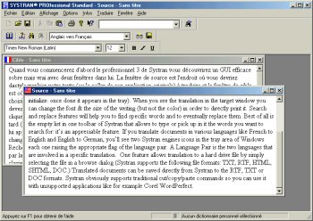 Systran Professional Standard 3 main GUI (click to enlarge)