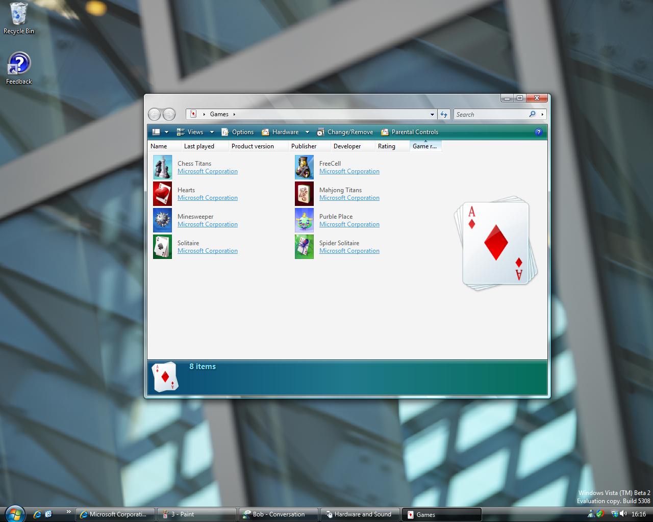 Screenshot of Microsoft Windows Vista (included games) (Windows, 2007) -  MobyGames