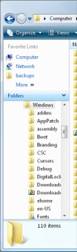 Windows Explorer - Navigation Pane with expanded folder control